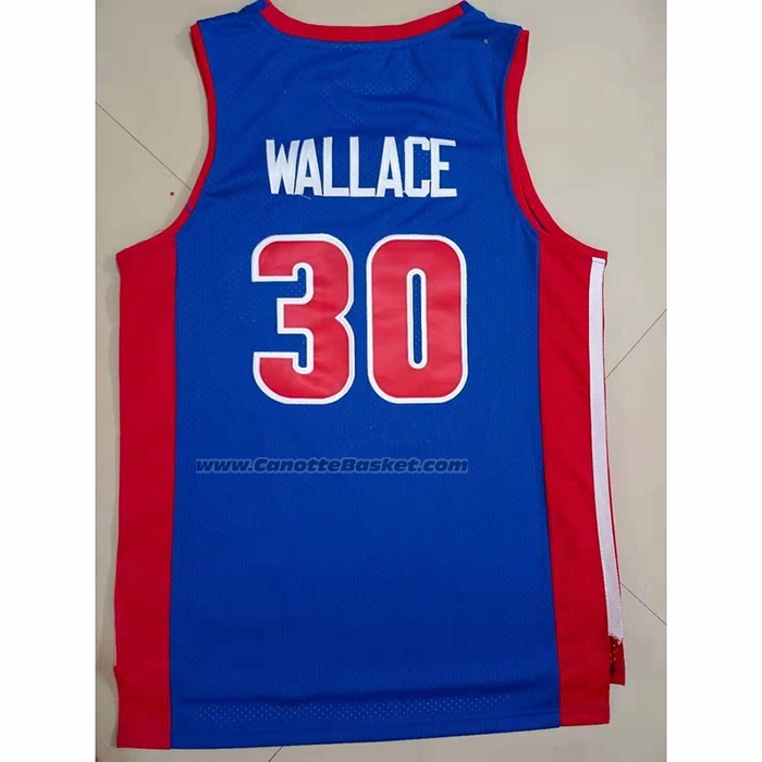 Maglia Detroit Pistons Rasheed Wallace NO 30 Mitchell & Ness 2003-04 Blu
